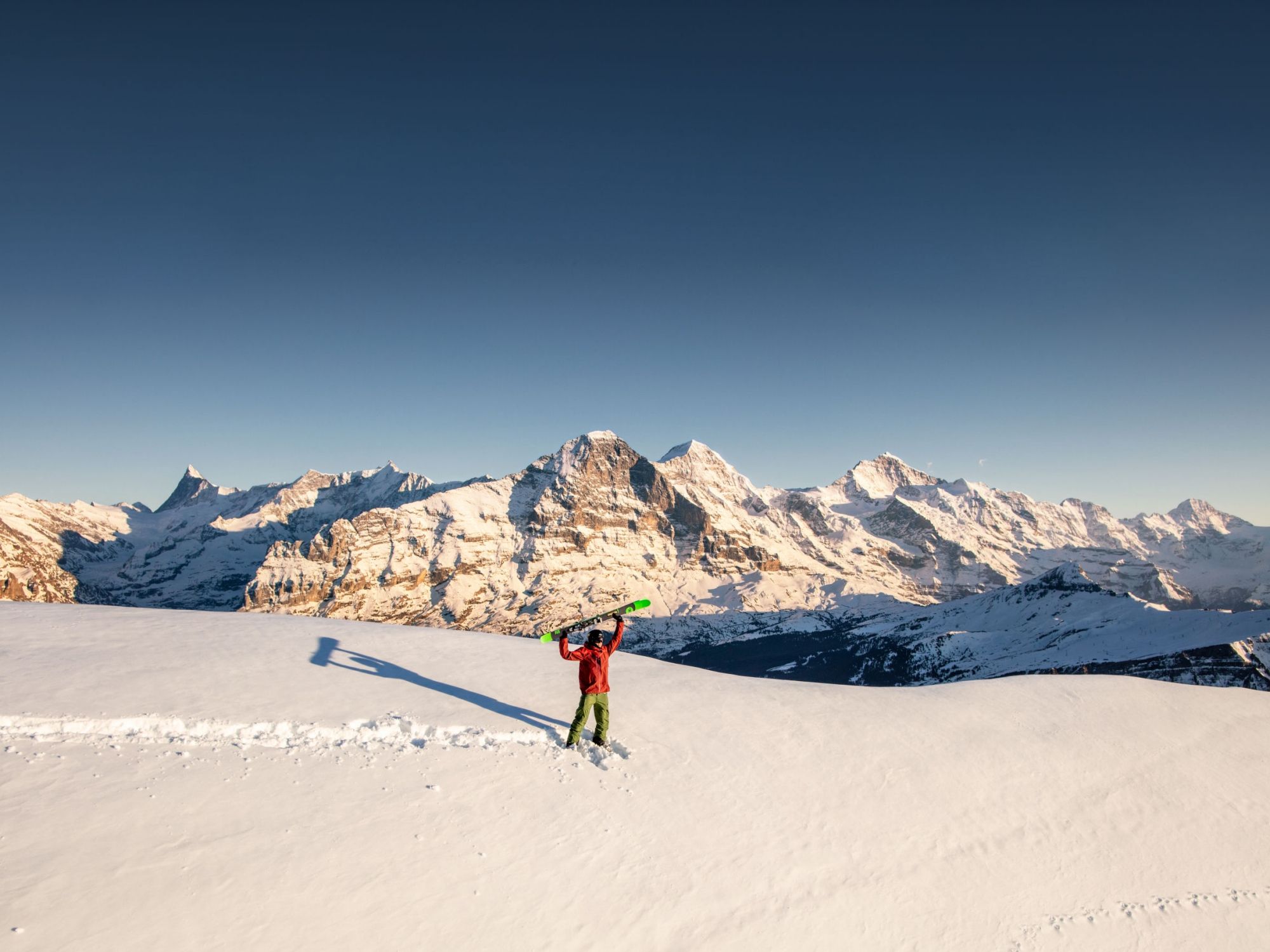 Skifahrer Kleine Scheidegg