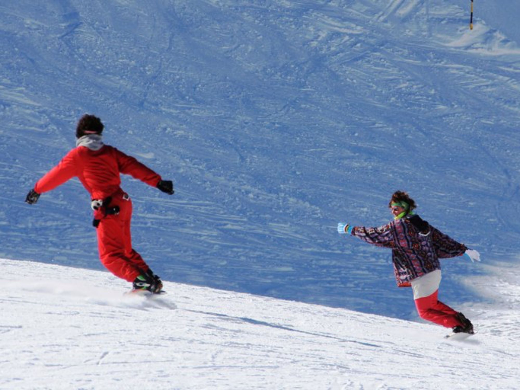 Gruppe Snowboarder