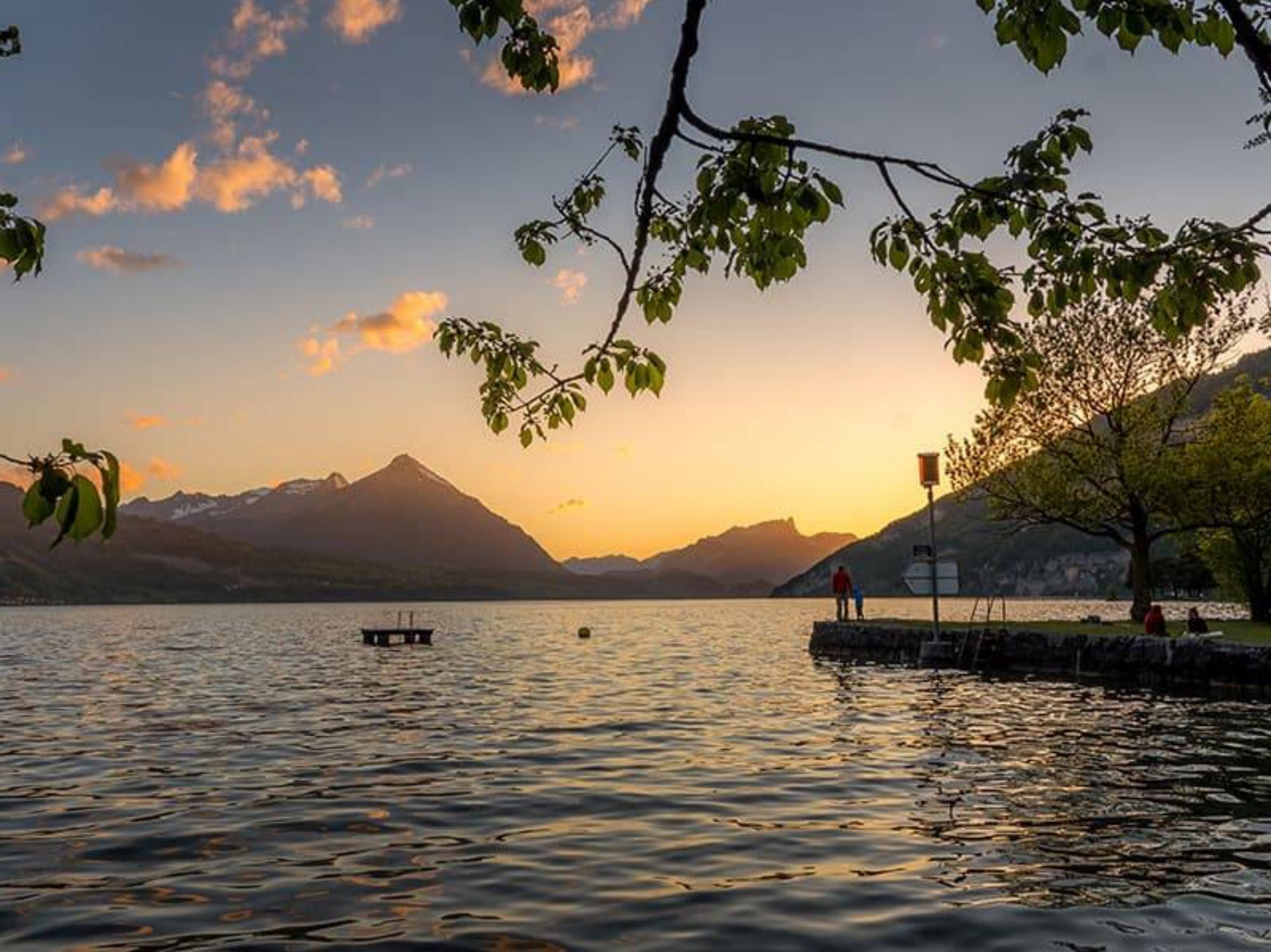 Ora de aur pe malul lacului Thunersee cu Velo Galben