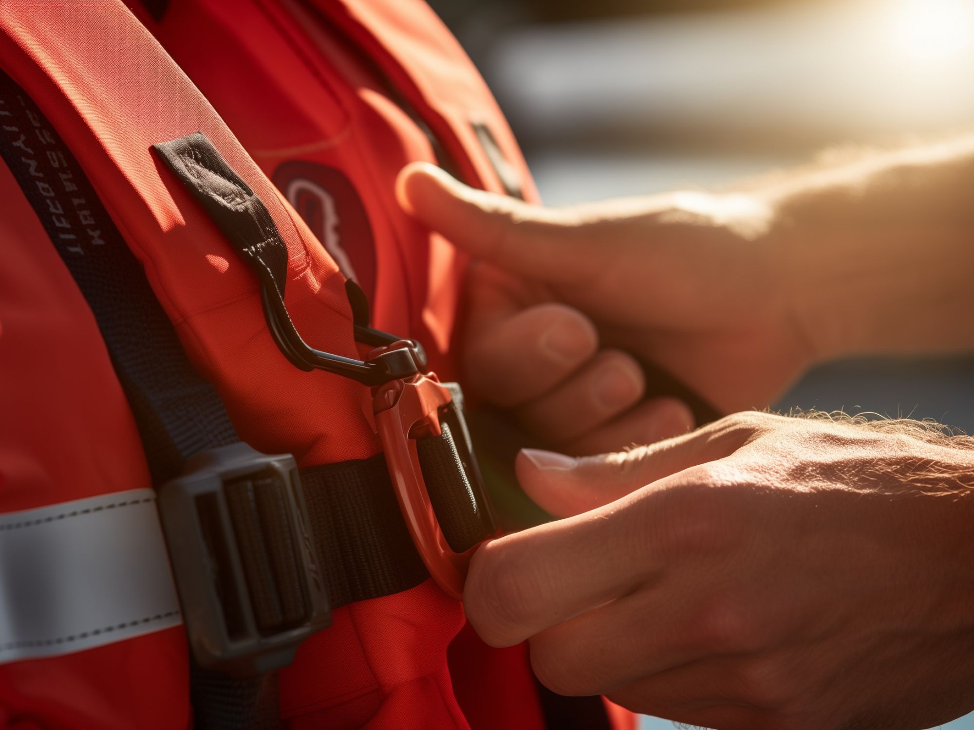 closeup of life jacket