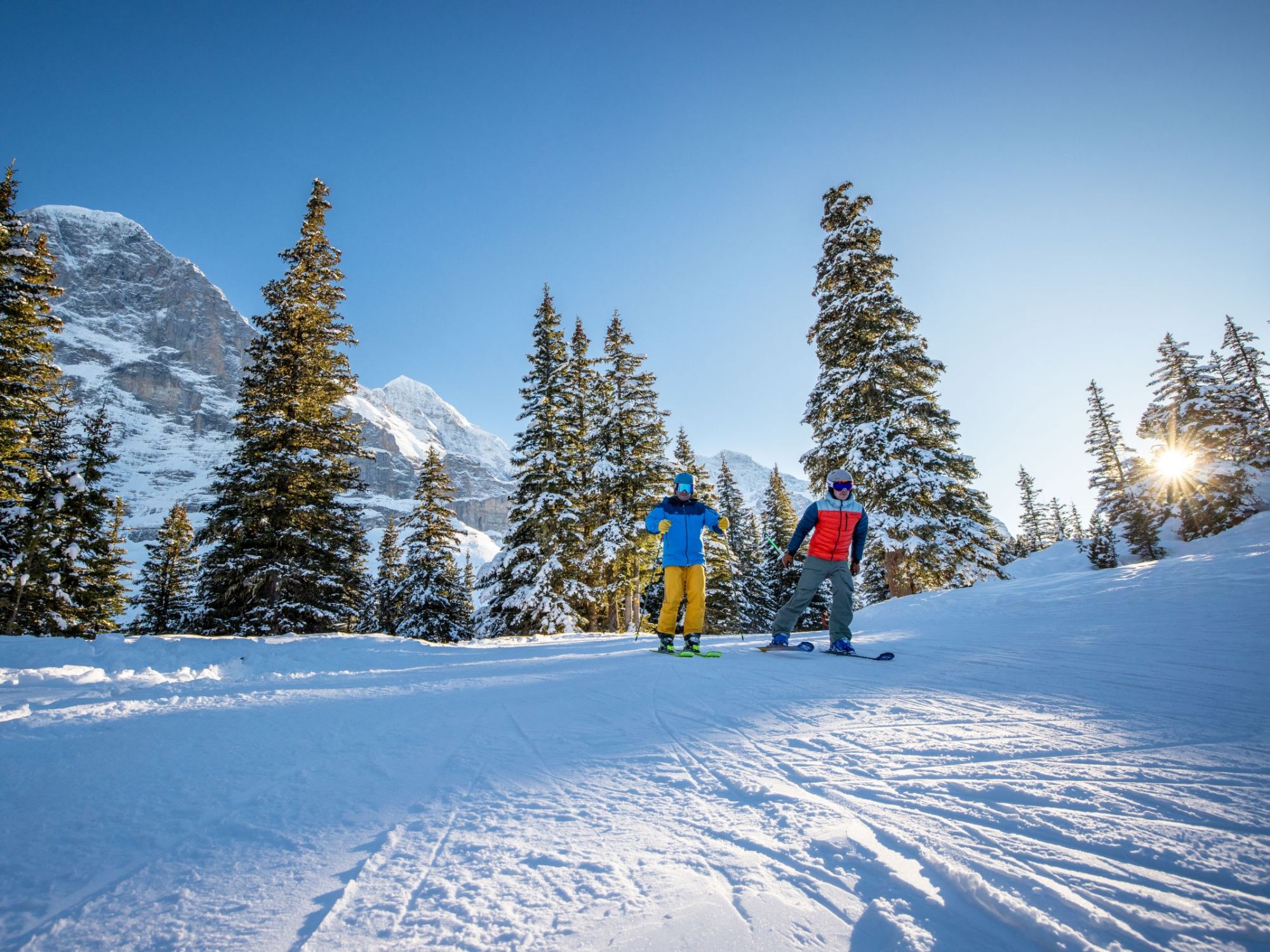 Skifahrer Kleine Scheidegg