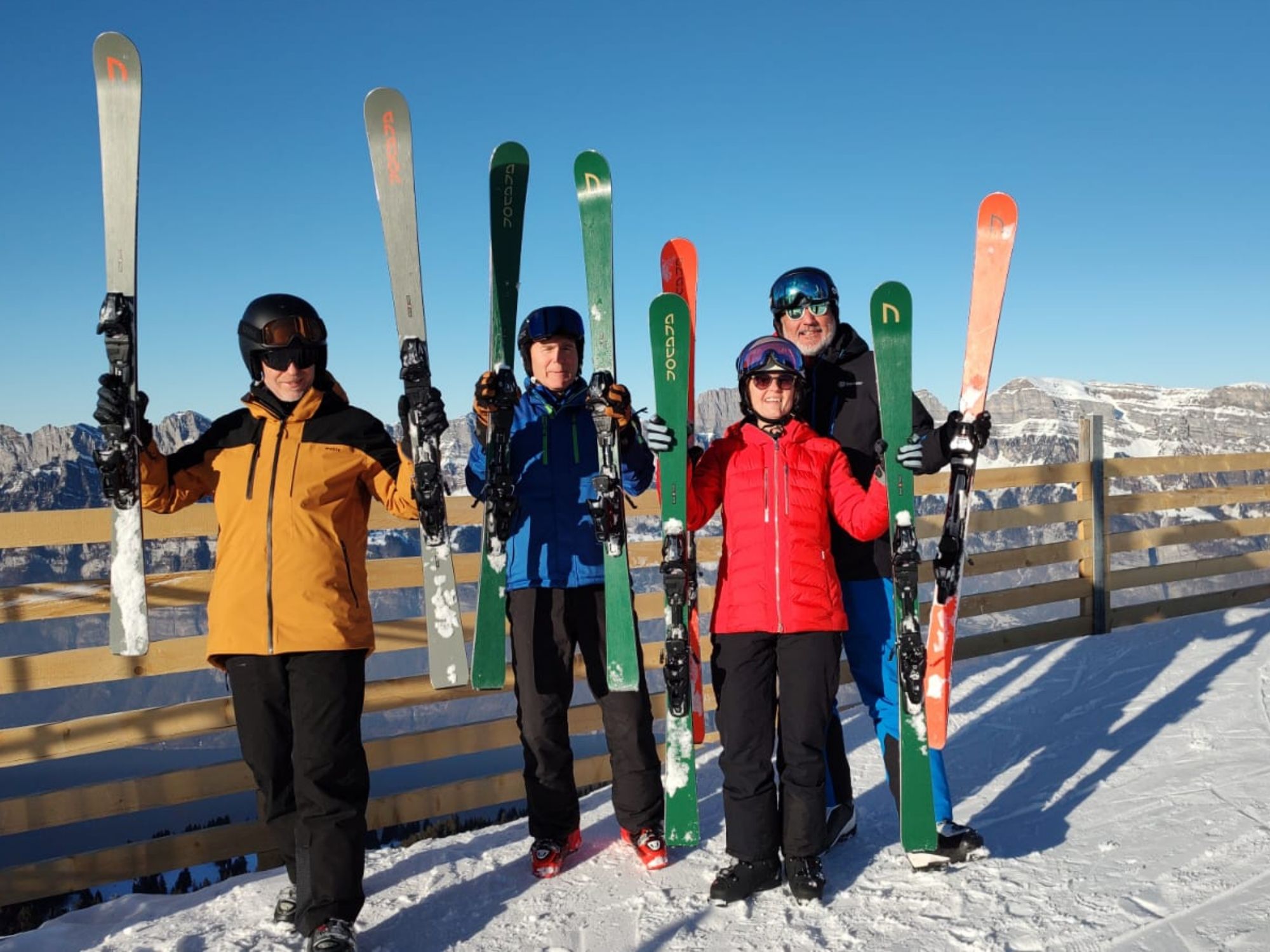 Skifahrer Gruppe