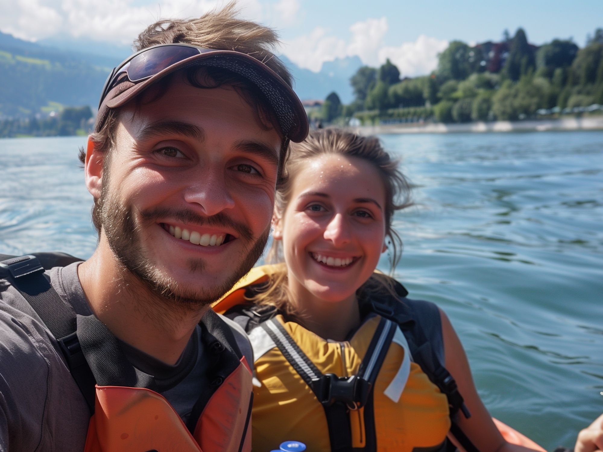 Male and female Kayakers