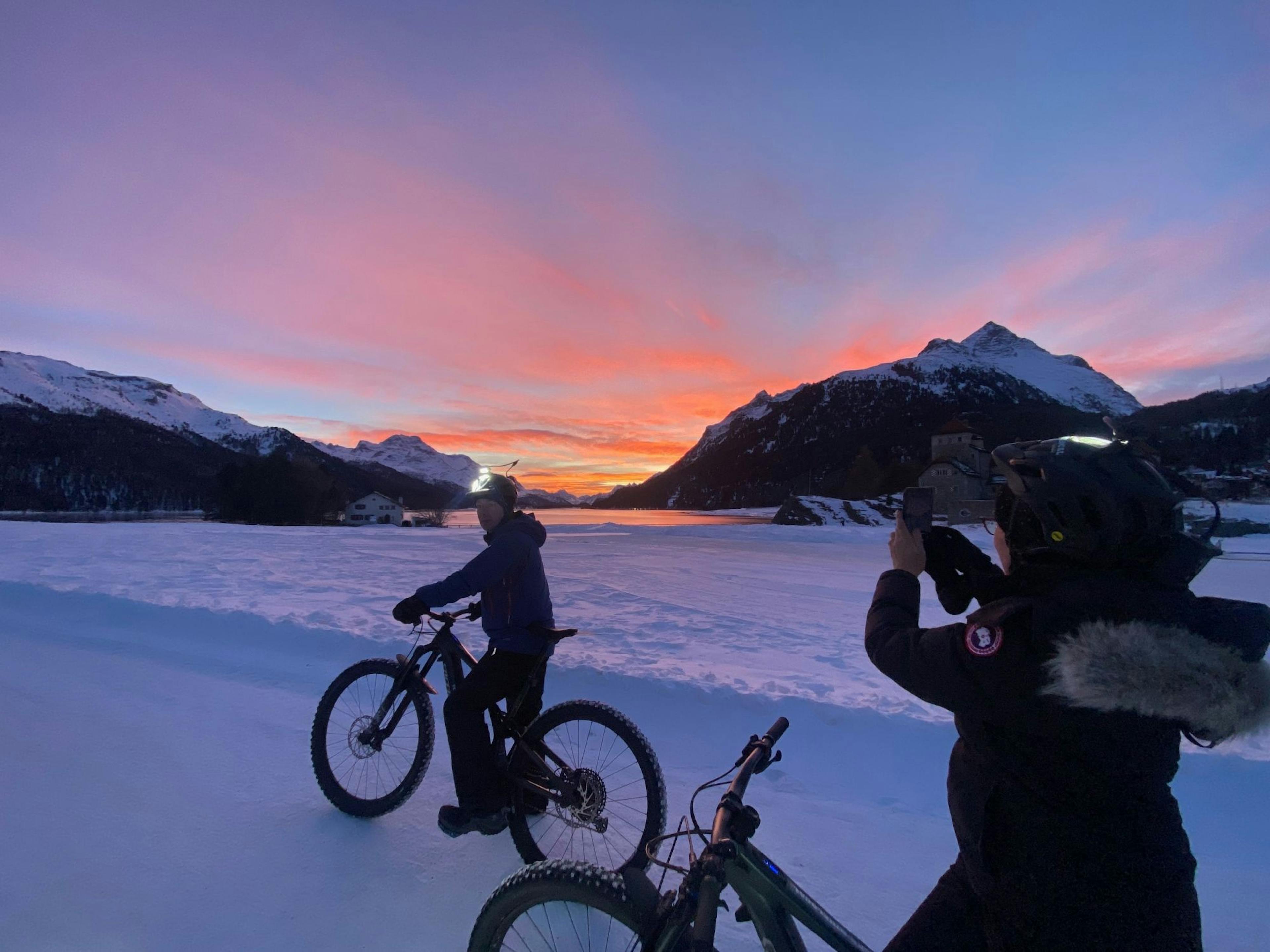 Winter Night Bike Tour from St. Moritz