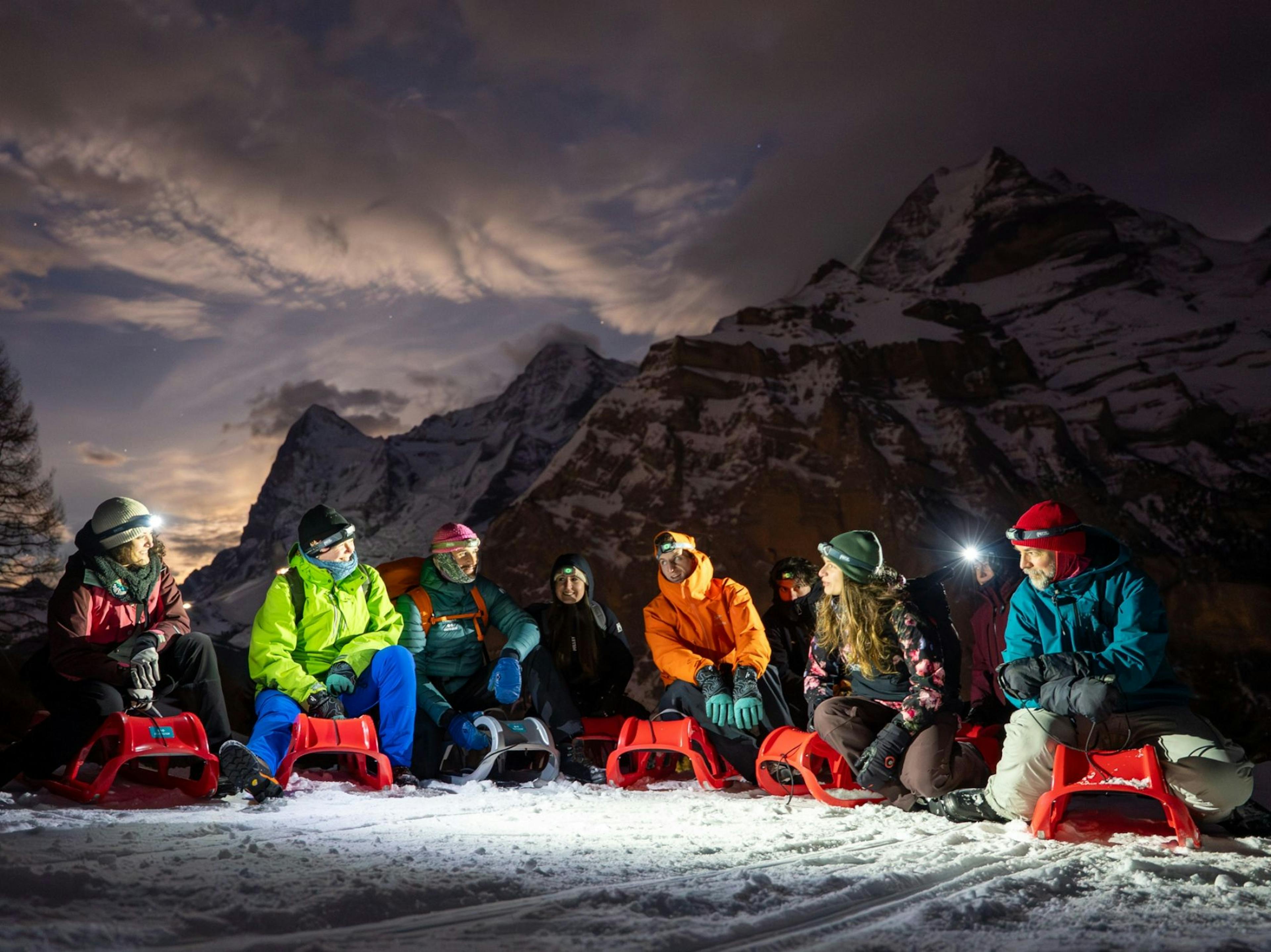 Luge nocturne avec fondue au départ d'Interlaken