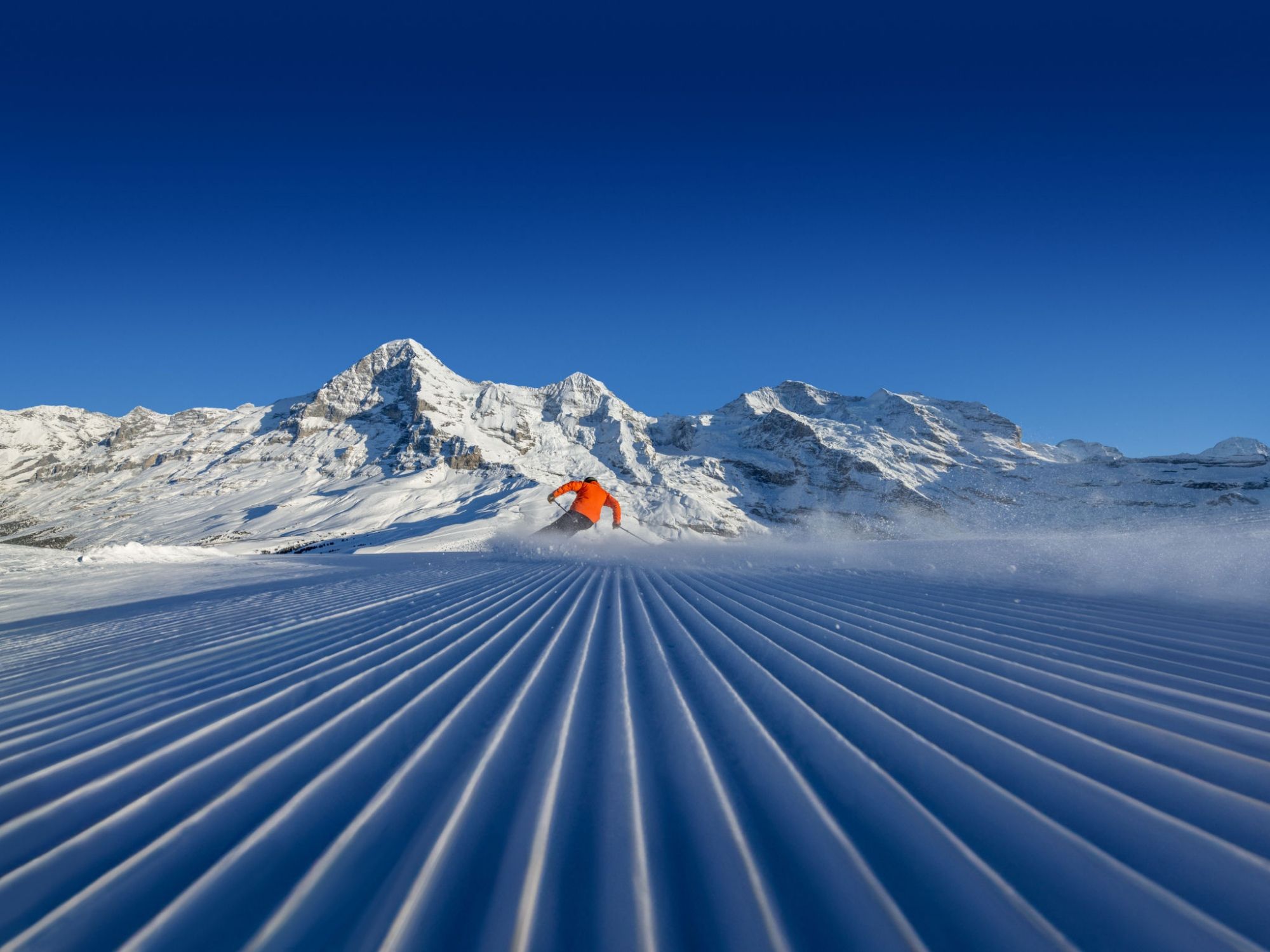 Skifahrer Kleine Scheidegg