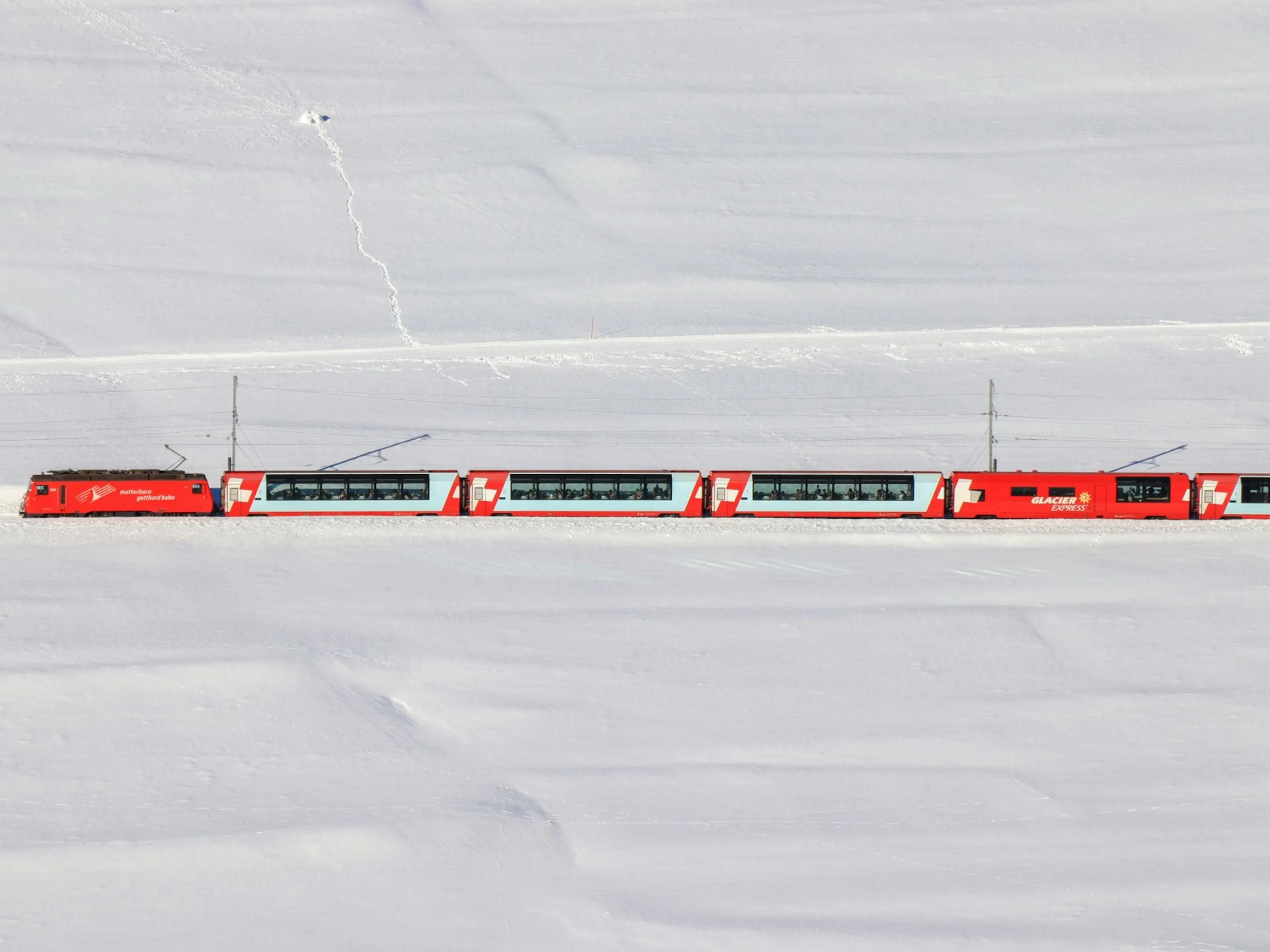 Glacier Express-ticket vanaf St. Moritz of Zermatt (zonder reservering)