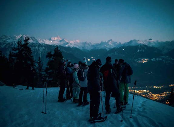 Schneeschuhwanderung und Schlitteln ab Crans Montana