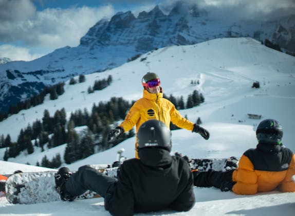 Snowboard Unterricht Gruppe für Erwachsene Champéry