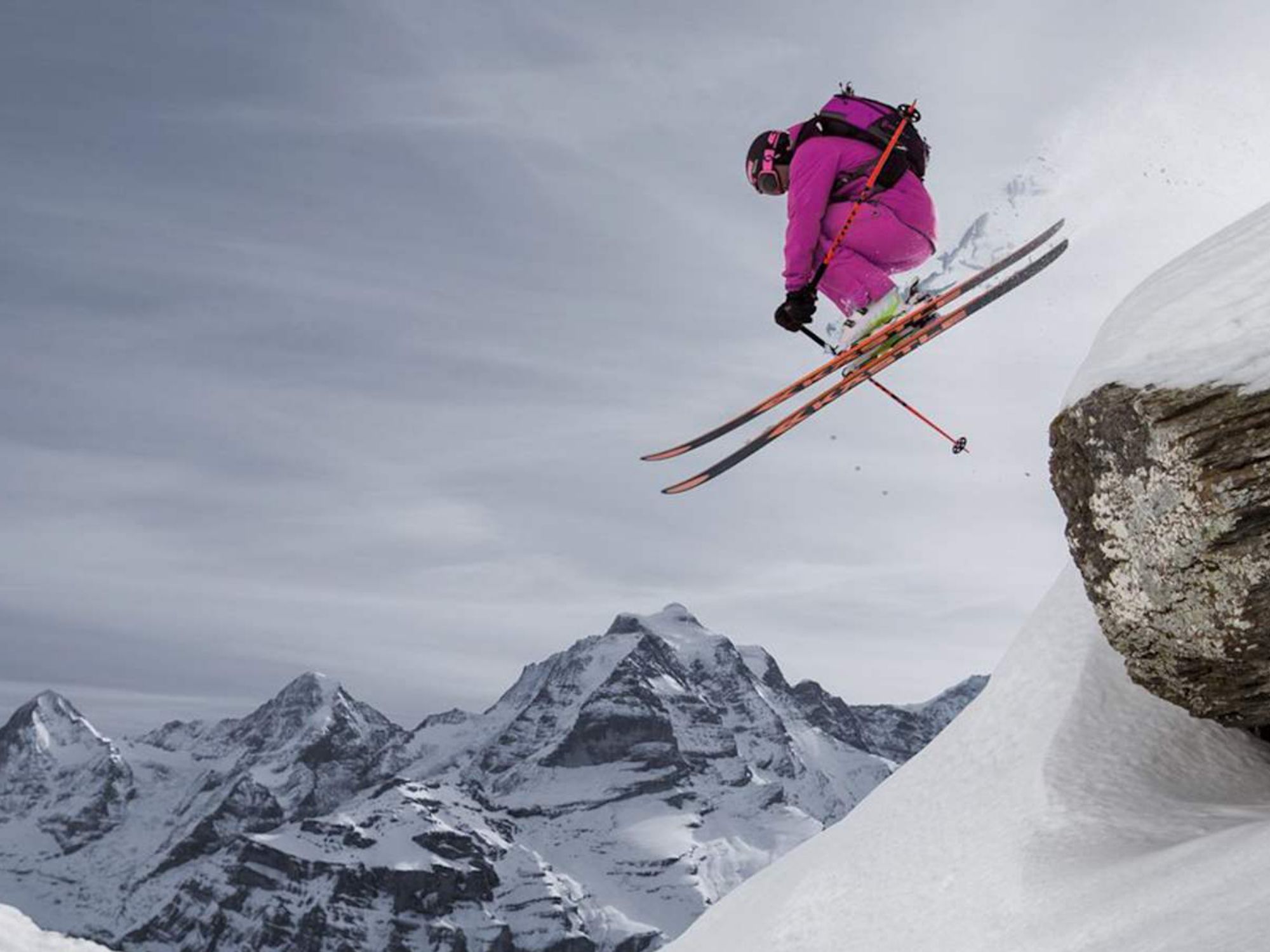 Skifahrer am Schilthorn