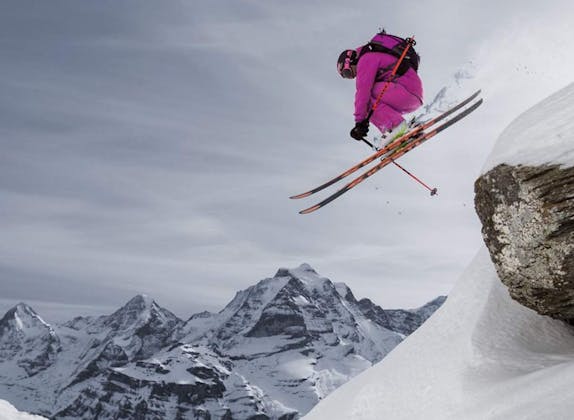 Skifahrer am Schilthorn