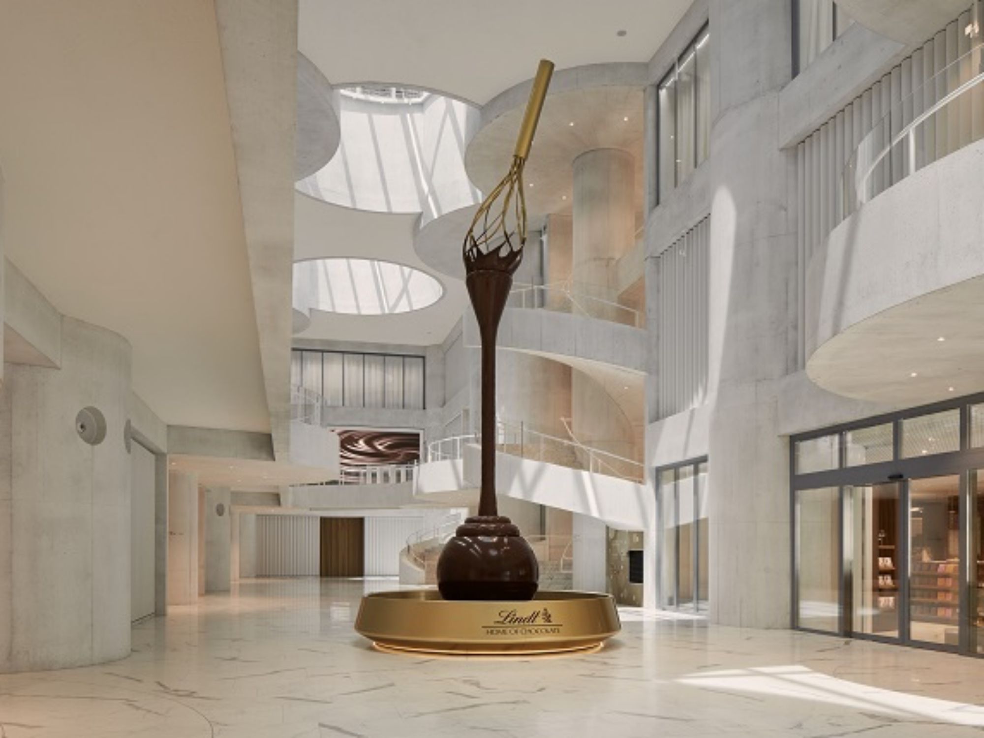 Halle mit Scjhokobrunnen