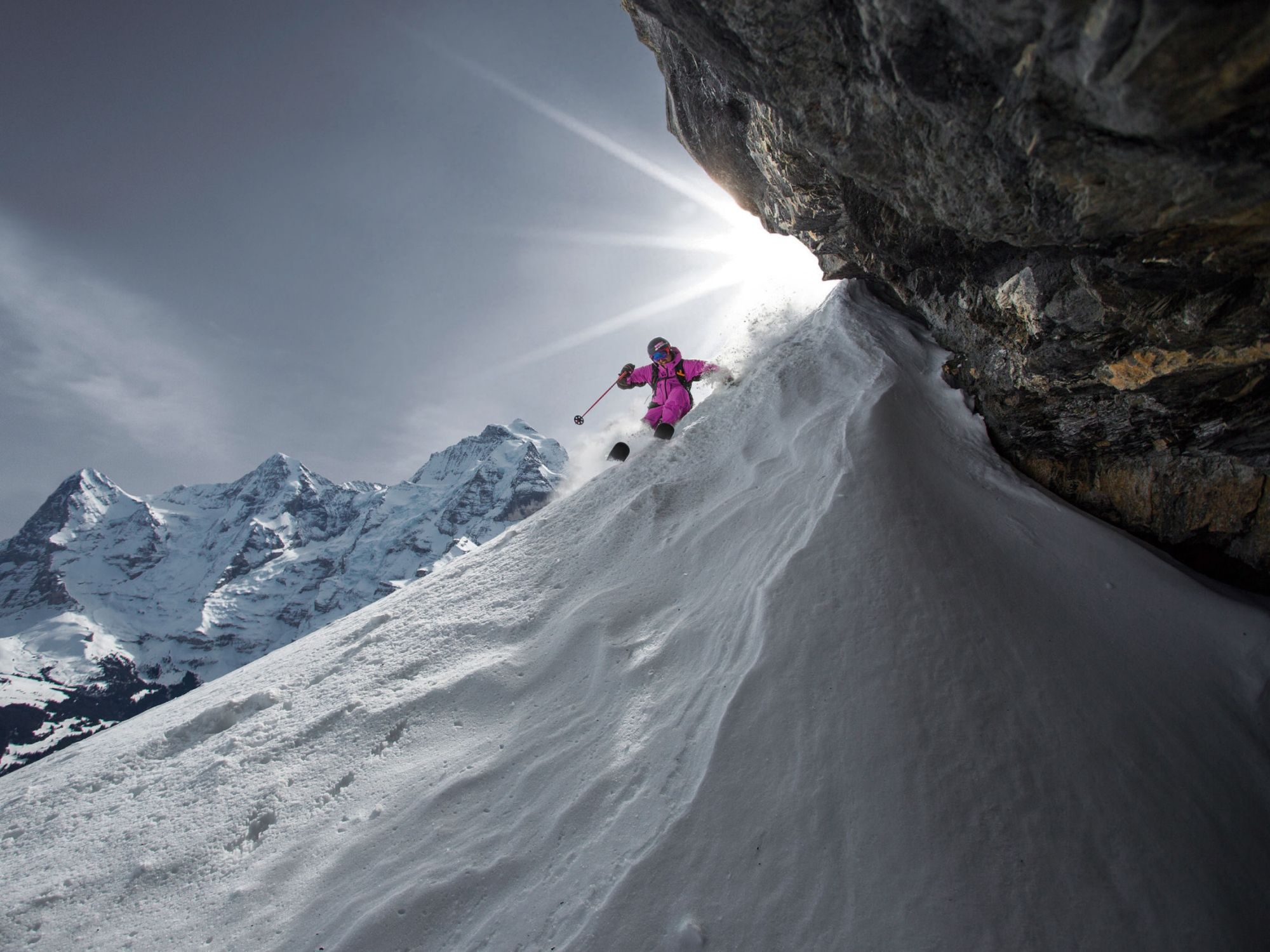 Skifahrer am Schilthorn