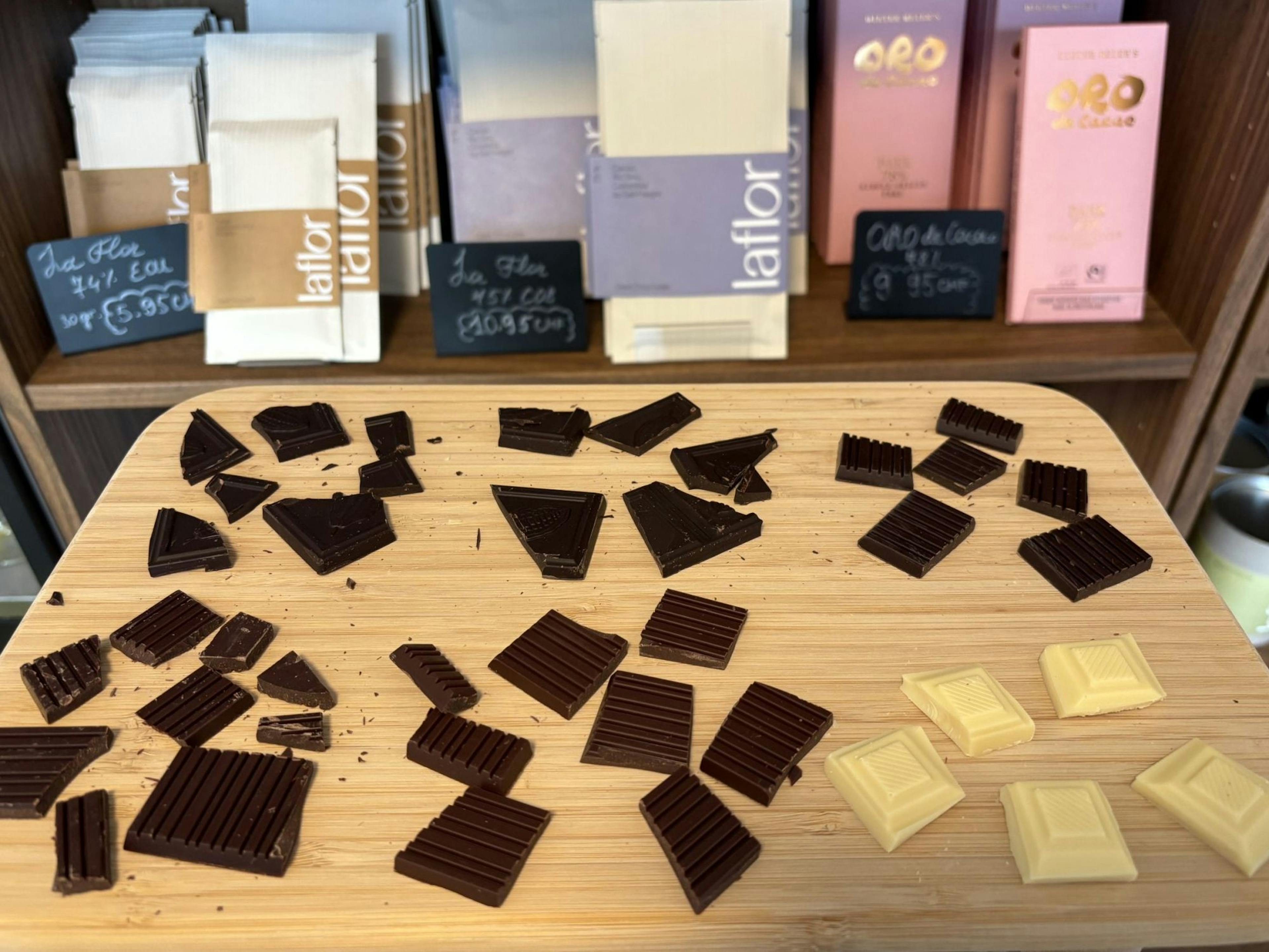 Schweizisk chokolade-smagning i Basel