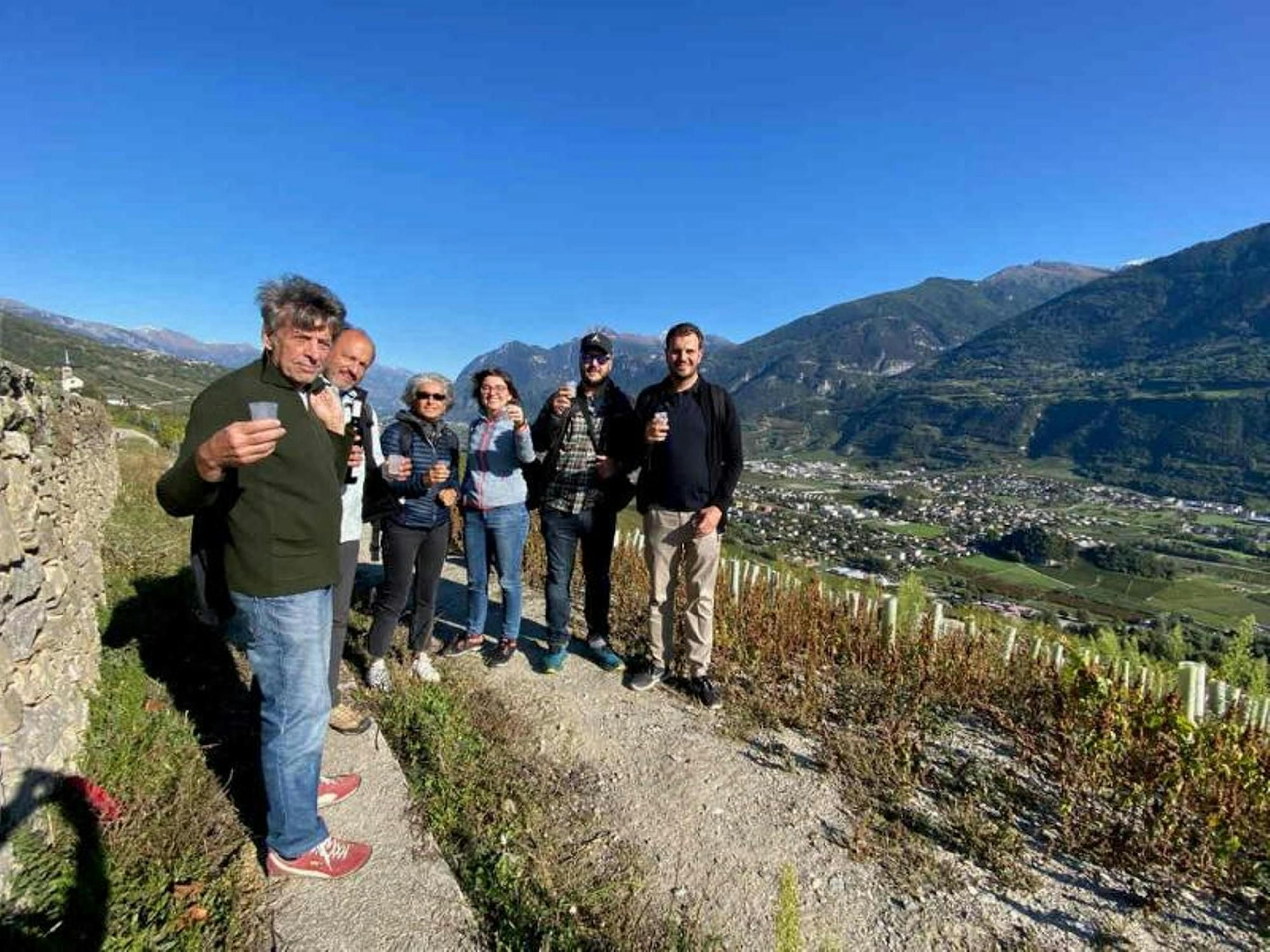 Gåtur gennem vinmarkerne med vinsmagning i Crans Montana