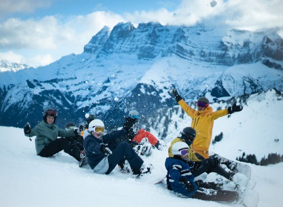 Snowboard Unterricht Gruppe für Kinder Champéry