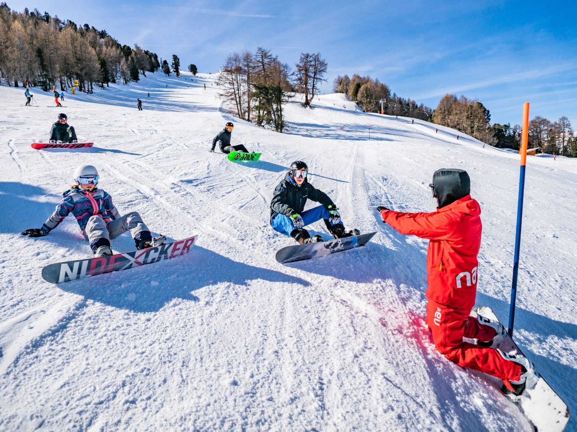 Groepslessen snowboarden voor alle leeftijden in Veysonnaz