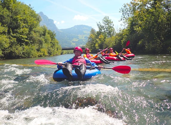 Tubing über den Fluss Muota