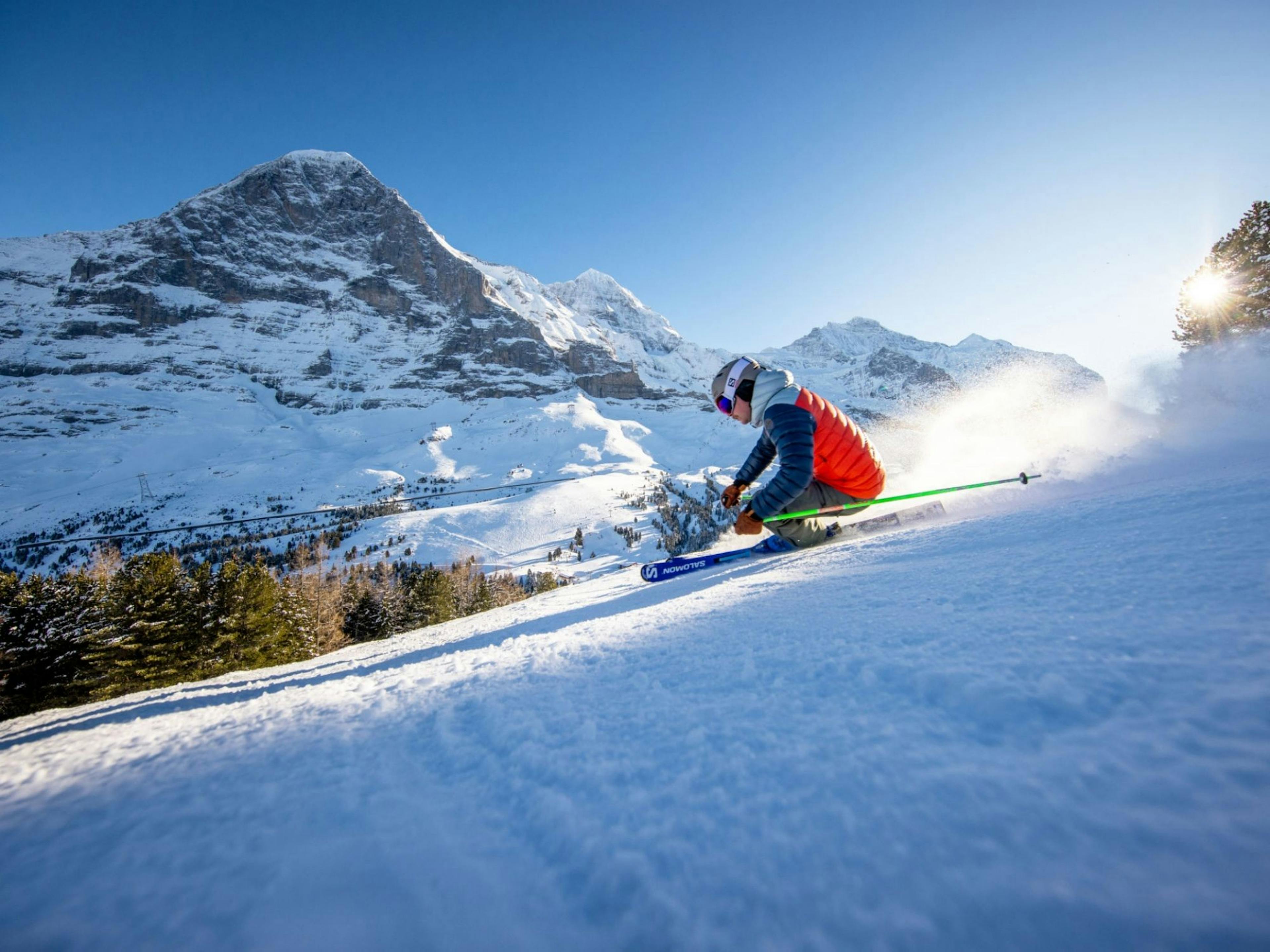 Skifahrer Kleine Scheidegg