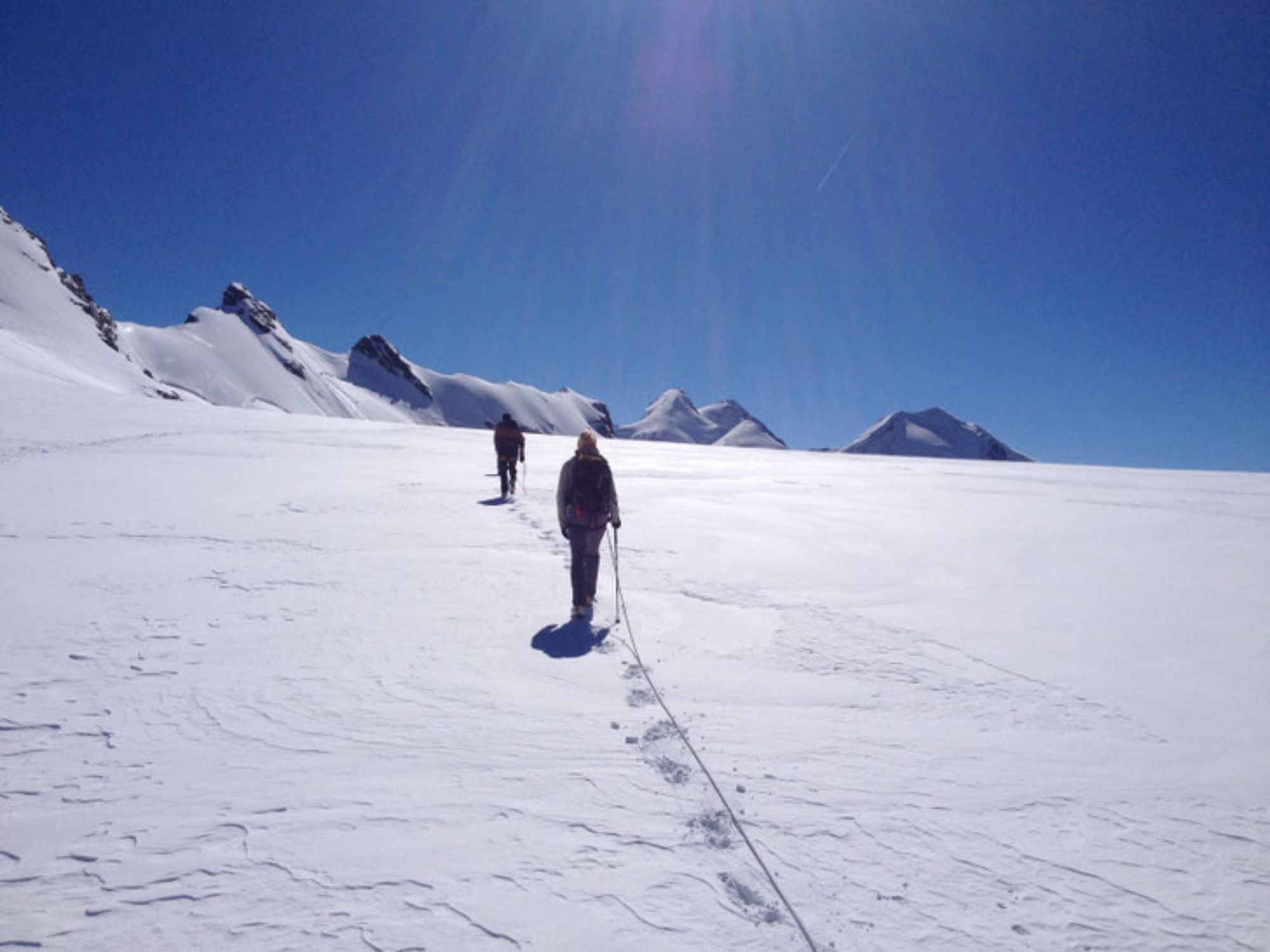 Breithorn high tour for beginners from Klein Matterhorn near Zermatt