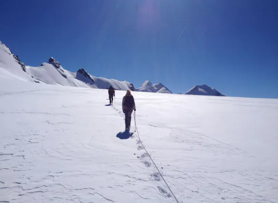 Breithorn high tour for beginners from Klein Matterhorn near Zermatt