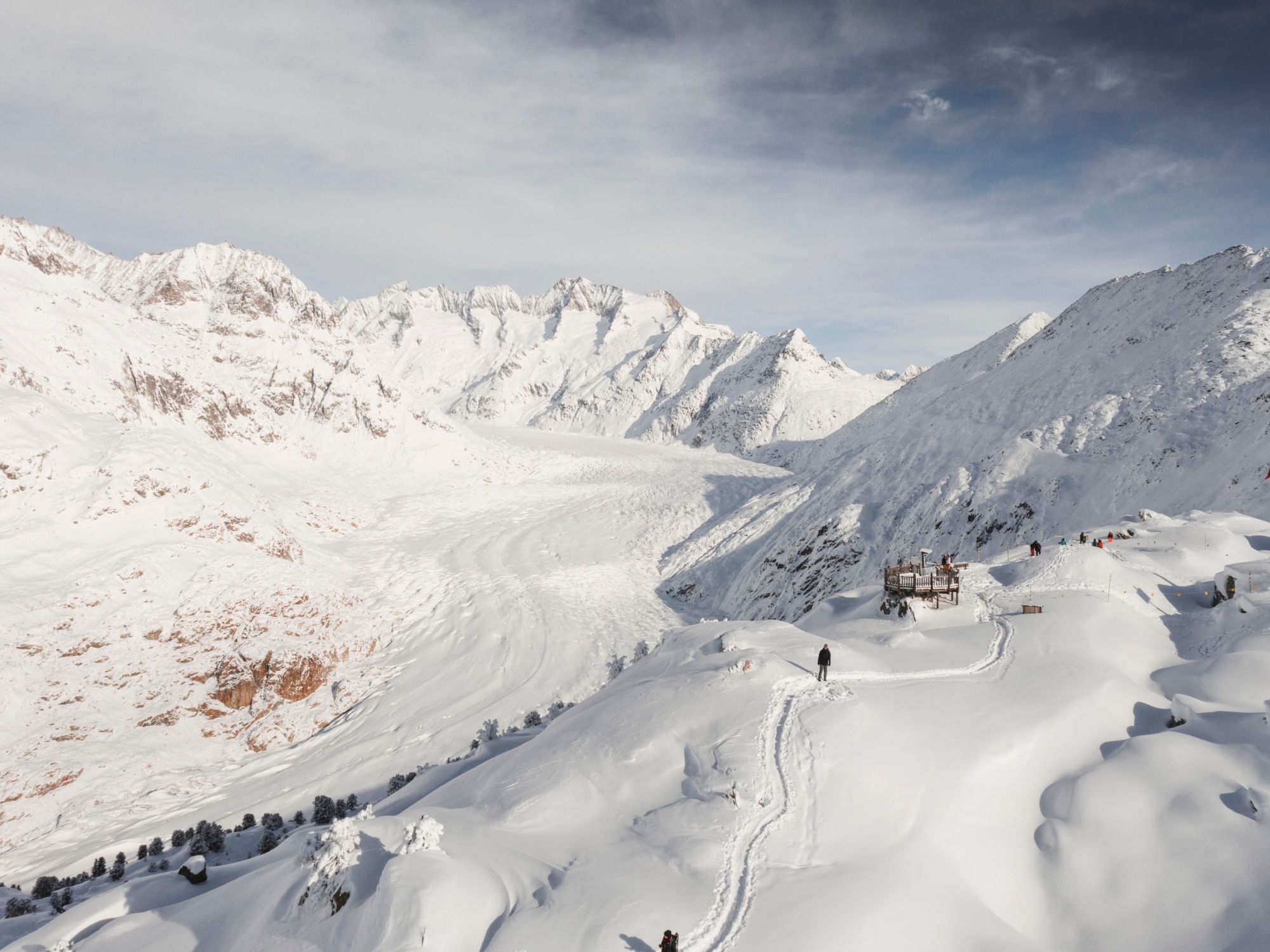 winterse sfeer in de Aletsch Arena
