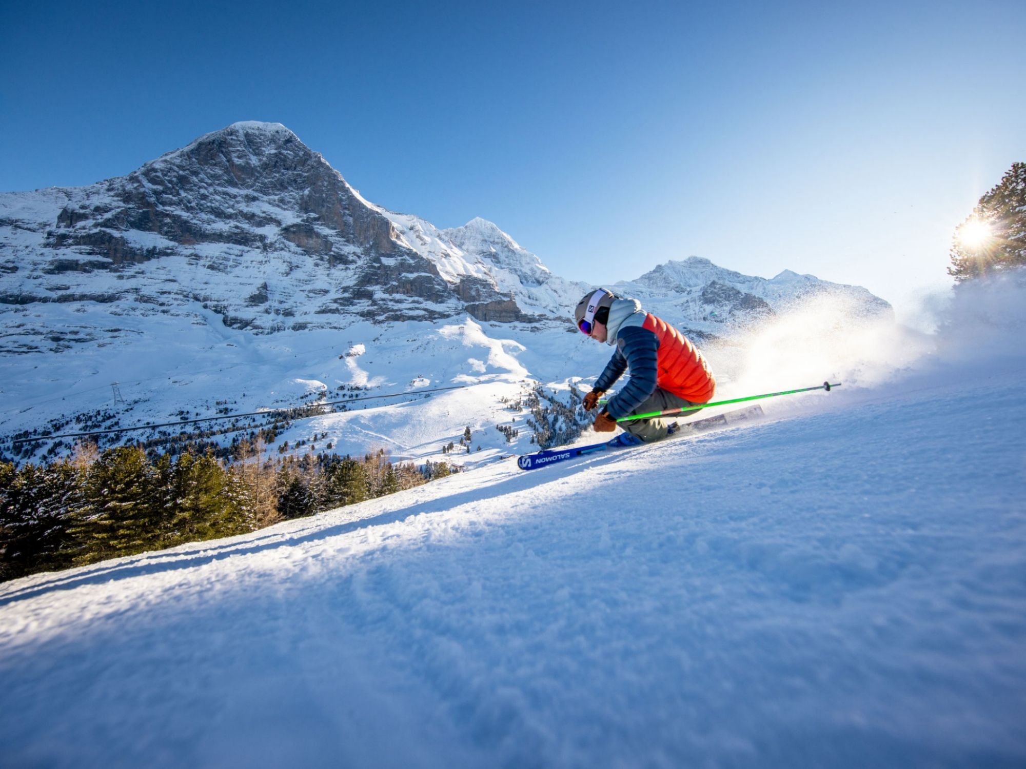 Skifahrer Kleine Scheidegg