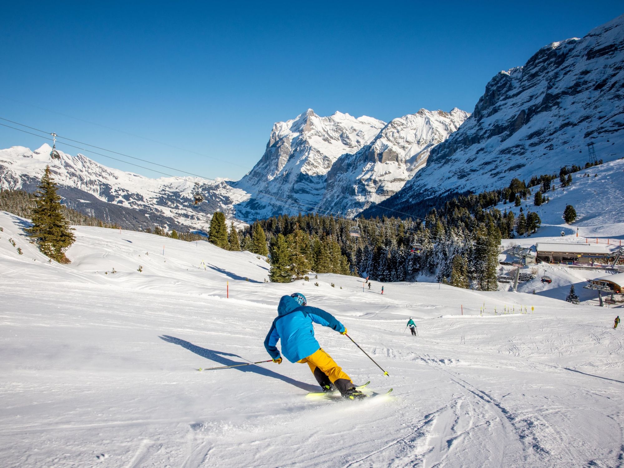 Skifahrer Kleine Scheidegg