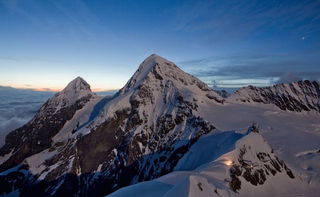 Moench und Eiger am Jungfraujoch, beeindruckende Berglandschaft in der Schweiz