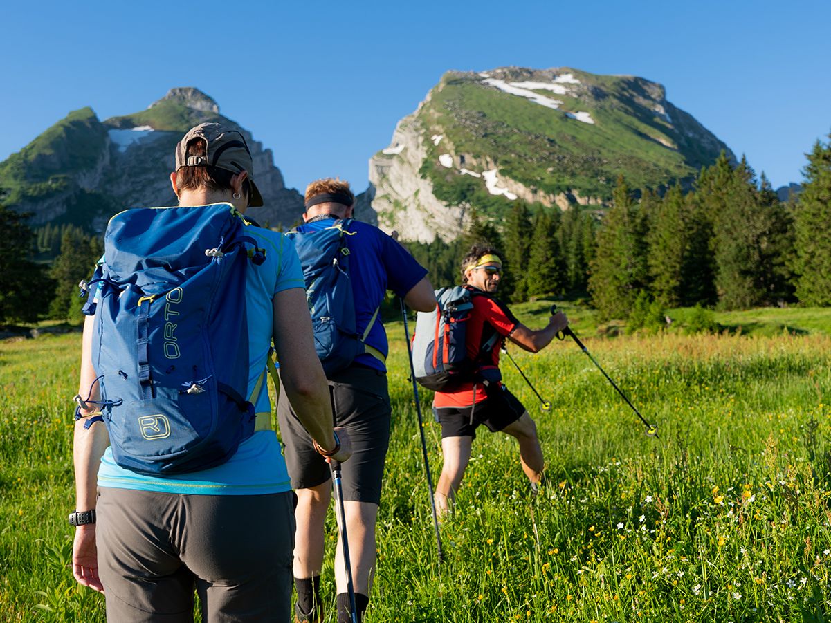 Walensee: vive a experiência de caminhar na natureza com amigos na região do Walensee.