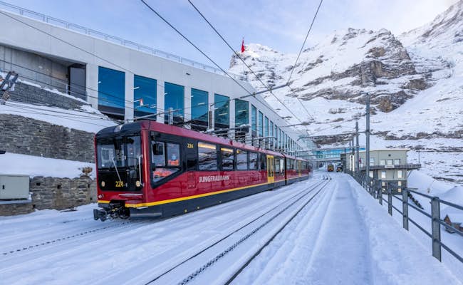 Glacier de l'Eiger Gare du chemin de fer de la Jungfrau Hiver (Photo : Jungfraubahnen)