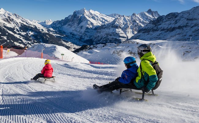Seluncur salju Grindelwald Männlichen, salju, anak-anak, pegunungan