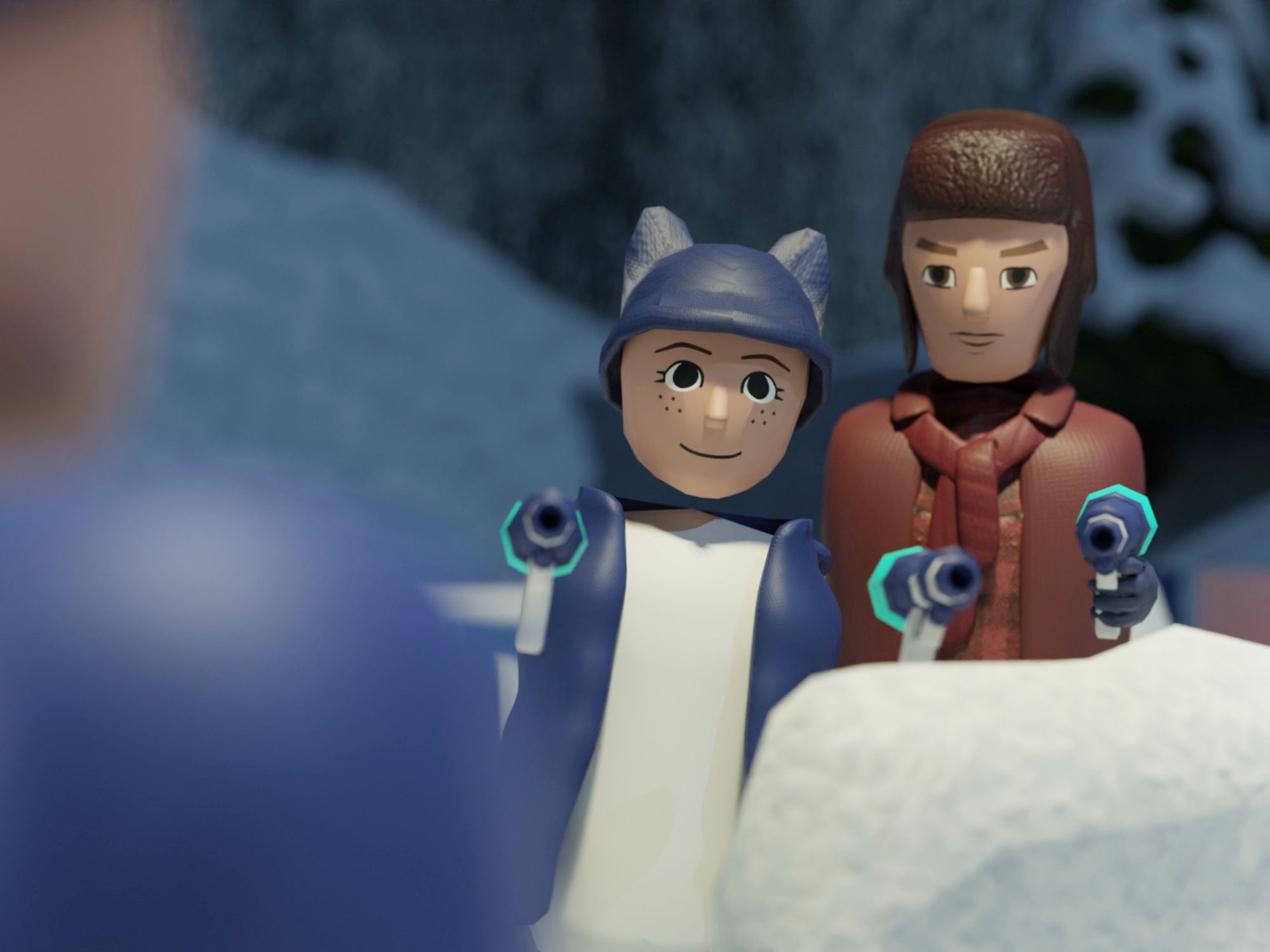 Wirtualna przygoda: dzieci doświadczają zimowego raju z przyjaciółmi i zabawą na śniegu.