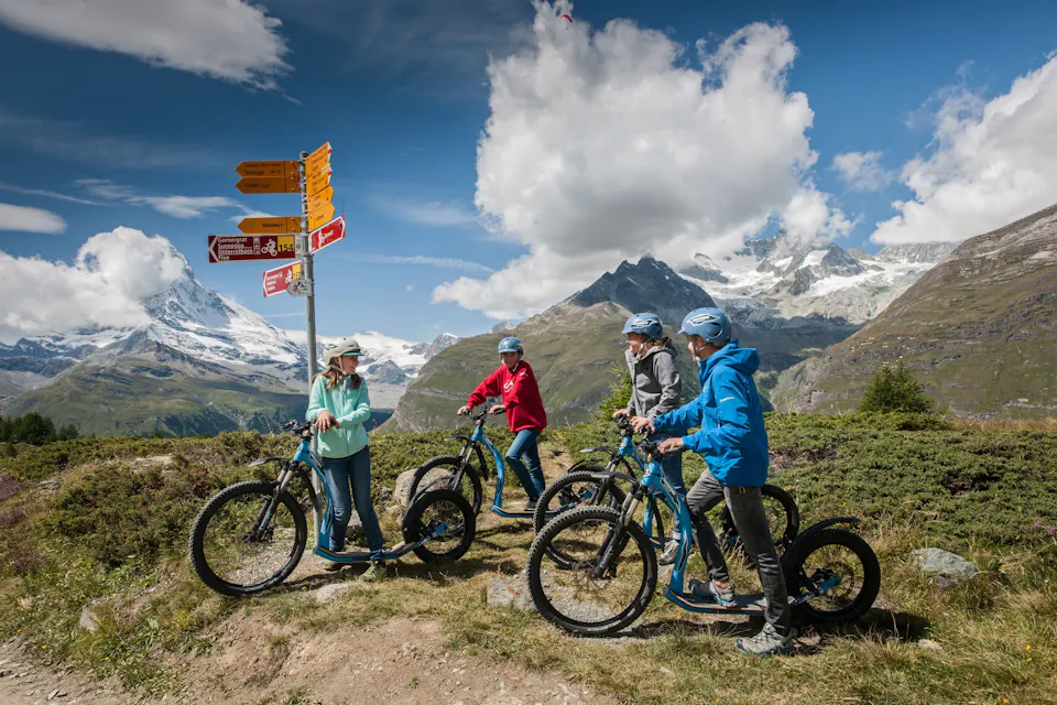 Sunnegga Kickbiking nach Zermatt