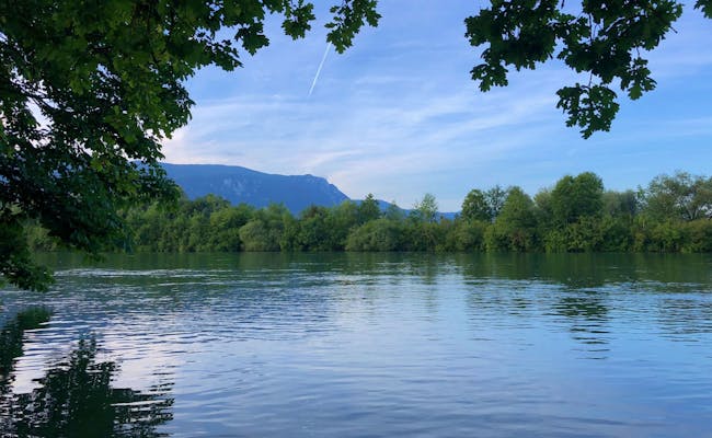 The calm Aare before the Jura near Solothurn