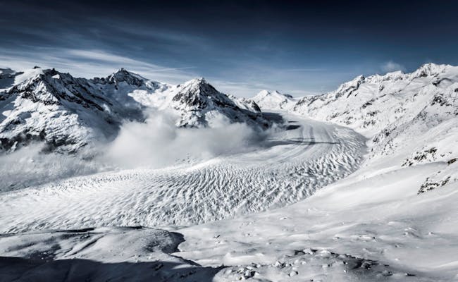 Glacier d'Aletsch en hiver (photo : (c)Huber Frederic Aletsch Arena)