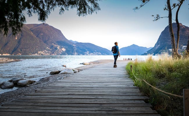 La spiaggia della Foce del Cassarate a Lugano (Foto: Ticino Turismo Loreta Daulte)