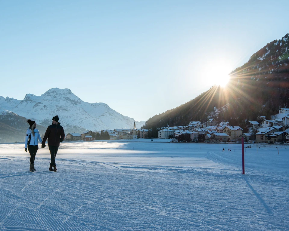 St. Moritz Maloja Seenweg Winterwandern