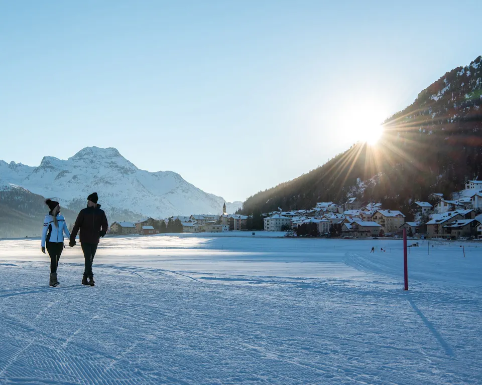 St. Moritz Maloja Seenweg Winterwandern