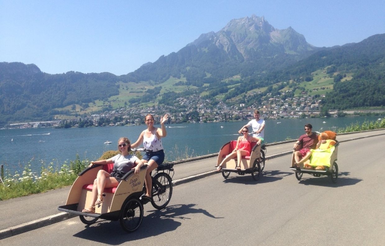Tur Sepeda Barang di Luzern dengan pemandangan danau dan pegunungan