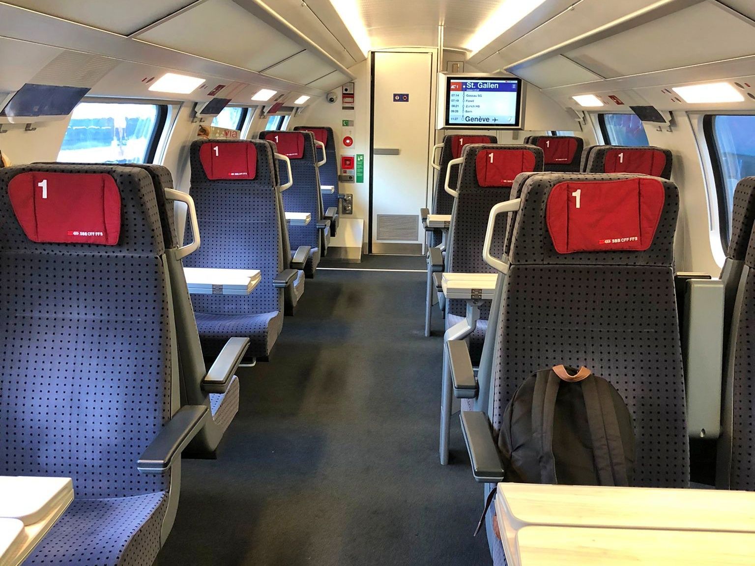 1st class: Comfortable seats on the train for relaxed travel in Germany