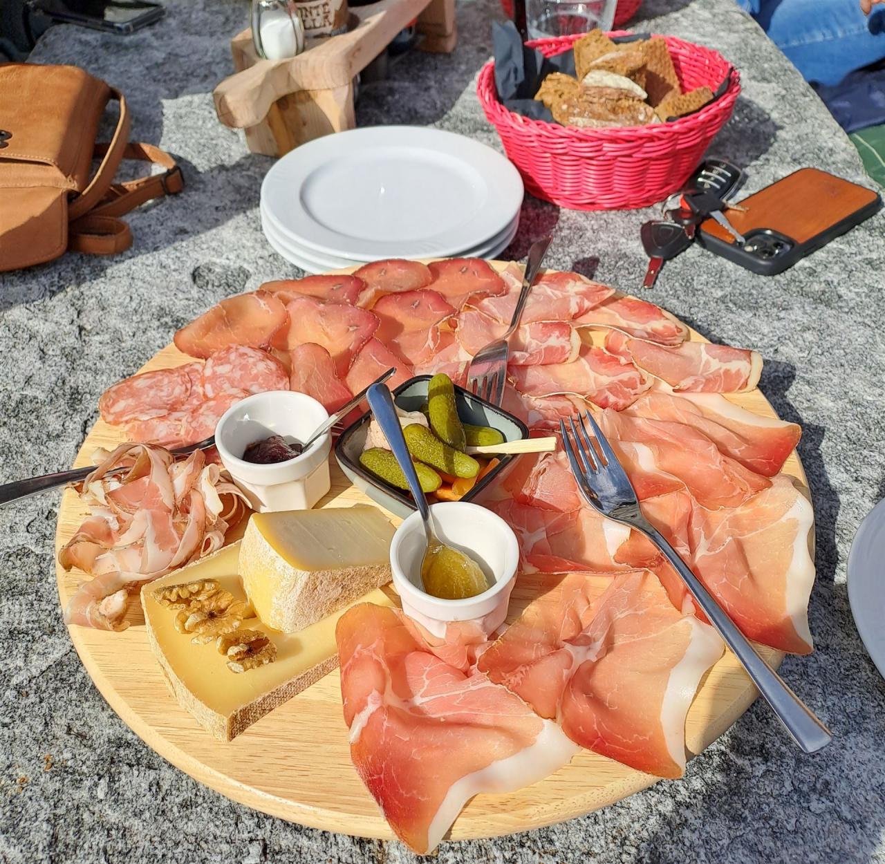 ticinoquad: delicious selection of sausage and cheese in Misox during the summer