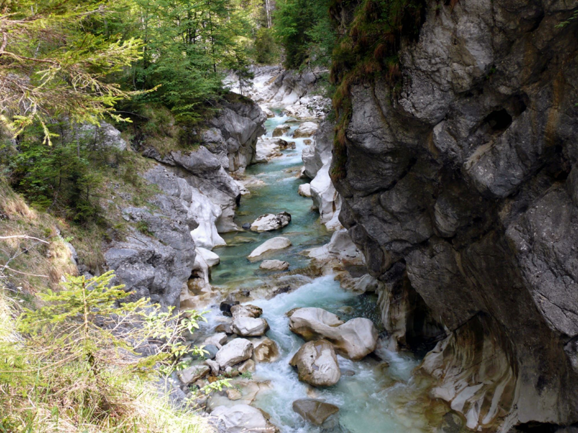 Φαράγγι με καθαρά νερά ανάμεσα στα βουνά στην Ελβετία, ιδανικό για περιπέτειες και επαφή με τη φύση.