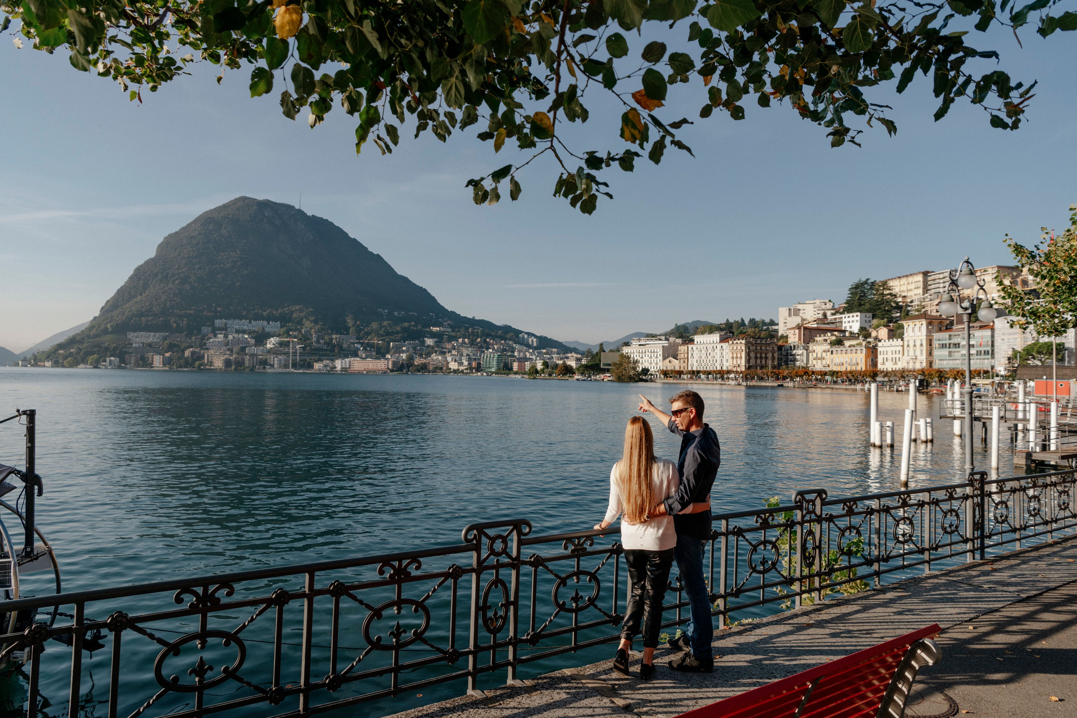 Lugano: romantic view of the lake and the mountains. Perfect for couples in Switzerland.