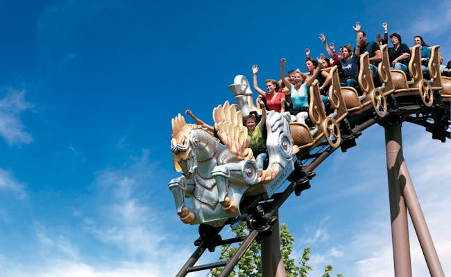 Hands up on the roller coaster Pegasus