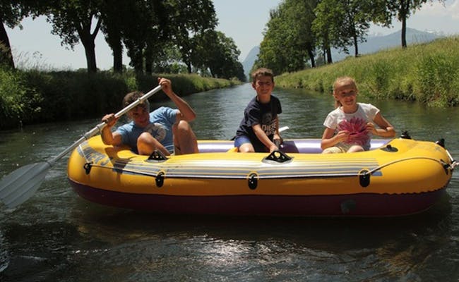 Inland canal inflatable boat children