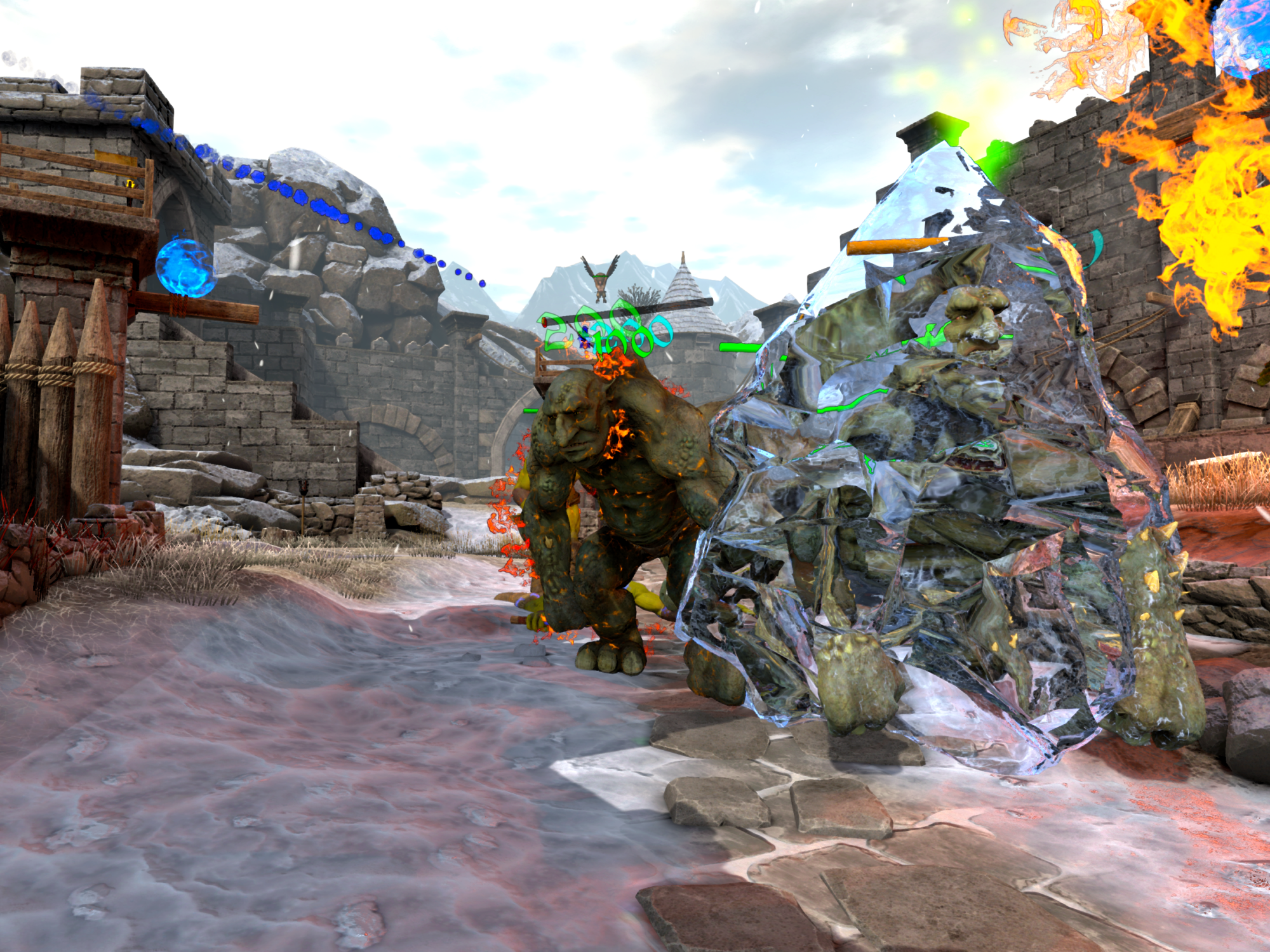 VR Archer: Luta contra criaturas numa paisagem de inverno fantástica com elementos de aventura.