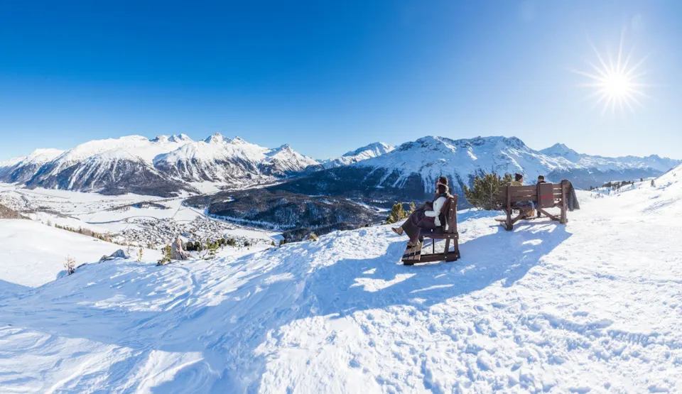 Corvatsch Winterwanderweg Marguns nach Chantarella 