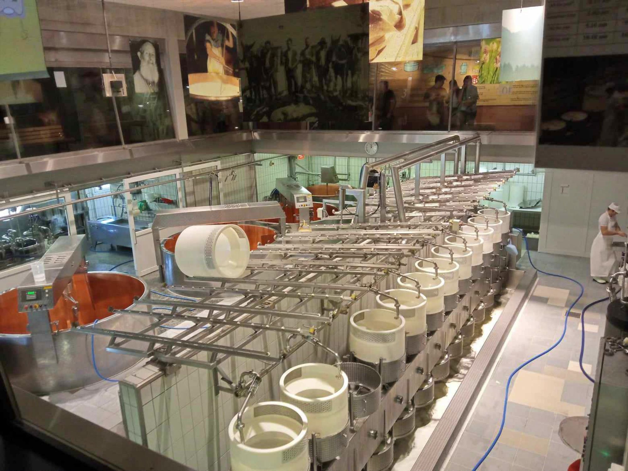 Gruyère: Ostere i mejeri med produktionsproces og frisklavet ost i Schweiz' hjerte.