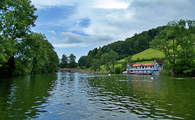 Three Ponds St. Gallen: picturesque landscape with water bodies and green areas, ideal for excursions and relaxation.